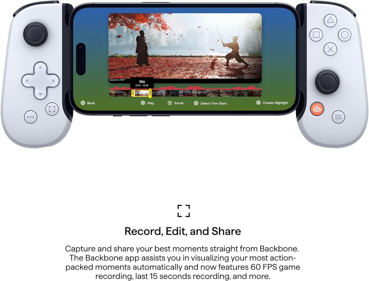 BACKBONE One PlayStation-editie USB-C iPhone 15/16-serie en Android | 2nd Gen Wit Mobiele Wit Controller